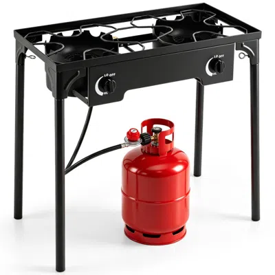 Hivvago 2 Burner Propane Stove 160000 Btu With Adjustable Regulator & Hose For Camping Bbq