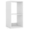 Hivvago 2 Cube Bookshelf With Back Guardrail For Living Room Bedroom-white
