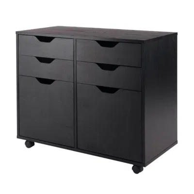 Hivvago 2-door 4-drawer Mobile Cabinet Black
