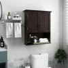 Hivvago 2-door Wall Mount Bathroom Storage Cabinet With Open Shelf-espresso