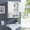 Hivvago 2-door Wall Mount Bathroom Storage Cabinet With Open Shelf-white