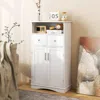 Hivvago 2 Doors Freeestanding Bathroom Floor Cabinet With 2 Drawers And Adjustable Shelves-white