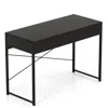 Hivvago 2-drawer Home Office Desk With Steel Frame-black In Black