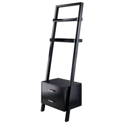 Hivvago 2-drawer Leaning Shelf Black