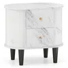 Hivvago 2-drawer Nightstand Modern Faux Marble Bedside Table With Storage