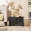 Hivvago 2-drawer Stackable Horizontal Storage Cabinet Dresser Chest With Handles-black