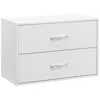 Hivvago 2-drawer Stackable Horizontal Storage Cabinet Dresser Chest With Handles-white