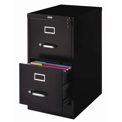 Hivvago 2-drawer Vertical Filing File Cabinet With Lock In Black Metal