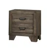 Hivvago 2 Drawer Wooden Nightstand With Metal Handles And Bracket Legs, Brown