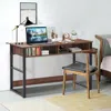 Hivvago 2 Drawers Vintage Computer Desk For Home And Office