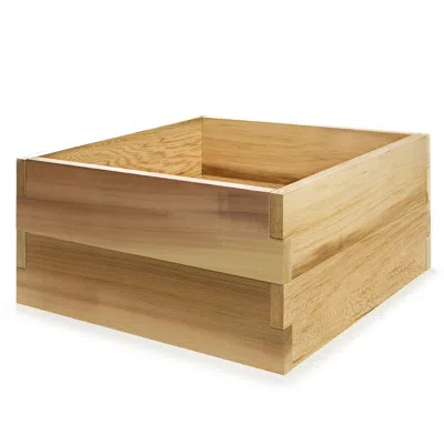 Hivvago 2-ft Square 2-tier Raised Cedar Garden Box In Brown