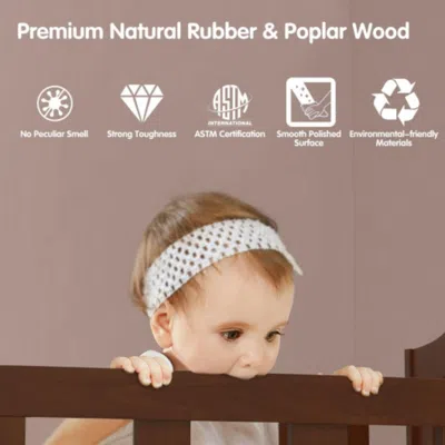 Hivvago 2-in-1 Classic Convertible Wooden Toddler Bed With 2 Side Guardrails For Extra Safety-brown