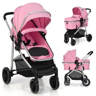 Hivvago 2-in-1 Convertible Baby Stroller With Reversible Seat-pink