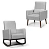 Hivvago 2-in-1 Fabric Upholstered Rocking Chair With Pillow-light Gray