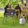 Hivvago 2-in-1 Gas Camping Grill And Stove With Detachable Legs-black