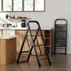 Hivvago 2 In 1 Hand Truck And Ladder Combo With Rubber Wheels And Handle