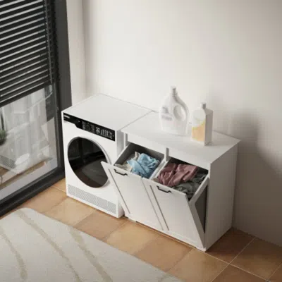 Hivvago 2 In 1 Laundry Cabinet With Removable Liner Bags