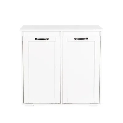 Hivvago 2 In 1 Laundry Cabinet With Removable Liner Bags In White