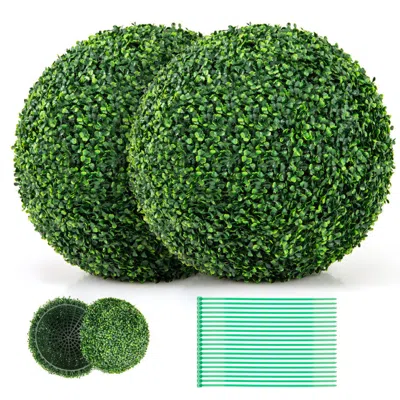 Hivvago 2 Pack 20 Inch Artificial Boxwood Topiary Balls - Uv-resistant Faux Greenery For Outdoor & Indoor Ga