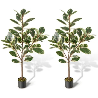 Hivvago 2 Pack 4.3 Feet Tall Artificial Bird Of Paradise Plant Fake Banana Leaf-green