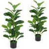 Hivvago 2-pack Artificial Fiddle Leaf Fig Tree For Indoor And Outdoor