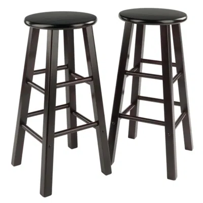 Hivvago 2-pc Bar Stool Set Espresso In Brown