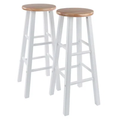Hivvago 2-pc Bar Stool Set Natural And White