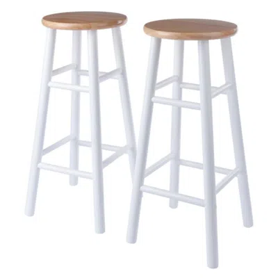 Hivvago 2-pc Bar Stool Set Natural And White