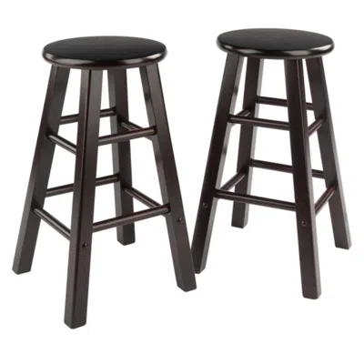 Hivvago 2-pc Counter Stool Set Espresso In Black