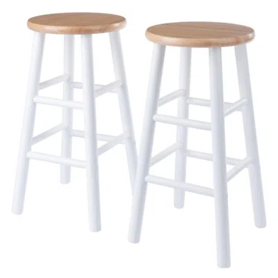 Hivvago 2-pc Counter Stool Set Natural And White