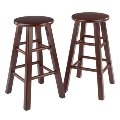 Hivvago 2-pc Counter Stool Set Walnut In Brown