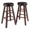 Hivvago 2-pc Cushion Seat Counter Stool Set Espresso And Walnut