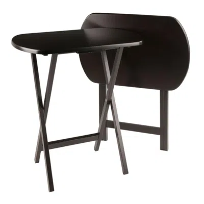 Hivvago 2-pc Oversize Snack Table Set Coffee In Brown