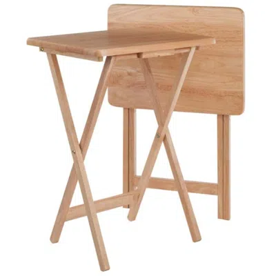 Hivvago 2-pc Snack Table Set Natural In Neutral