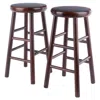 Hivvago 2-pc Swivel Seat Counter Stool Set Walnut