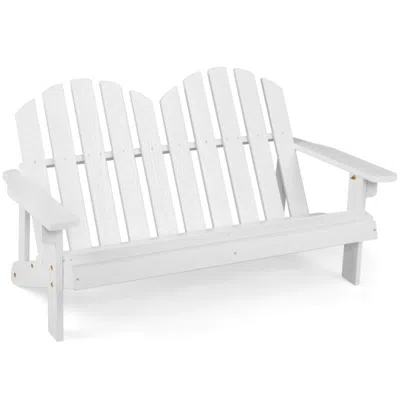 Hivvago 2 Person Adirondack Chair With High Backrest-white In Black