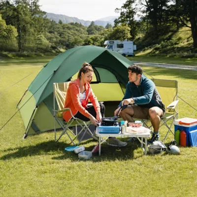Hivvago 2-person Camping Tent W/ Removable Rain Fly And Double-layer Door-green In Multi
