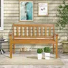 Hivvago 2-person Patio Acacia Wood Bench With Backrest And Armrests
