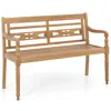 Hivvago 2-person Teak Wood Patio Bench With Wide Backrest And Curved Armrests