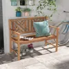 Hivvago 2-person Wood Outdoor Bench With Cozy Armrest And Backrest