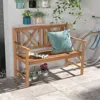 Hivvago 2-person Wood Outdoor Bench With Cozy Armrest And Backrest