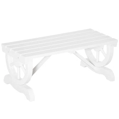 Hivvago 2 Person Wooden Garden Bench Rustic Outdoor Porch Furniture In White