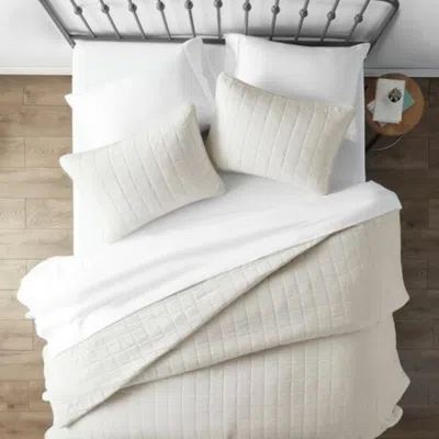 Hivvago 2 Piece Microfiber Farmhouse Coverlet Bedspread Set Ivory, Twin/twin Xl In White
