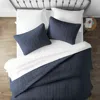Hivvago 2 Piece Microfiber Farmhouse Coverlet Bedspread Set Navy, Twin/twin Xl