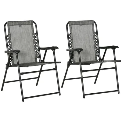 Hivvago 2-piece Patio & Garden Folding Chair Set In Gray