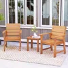 Hivvago 2 Piece Patio Hardwood Chair With Slatted Seat And Inclined Backrest