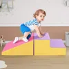 Hivvago 2-piece Step And Slide Climber For Infants And Toddlers Baby Soft Play Set Foam Blocks-yellow