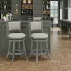 Hivvago 2-piece Swivel Bar Stools With Cushioned Seat And Backrest In Gray