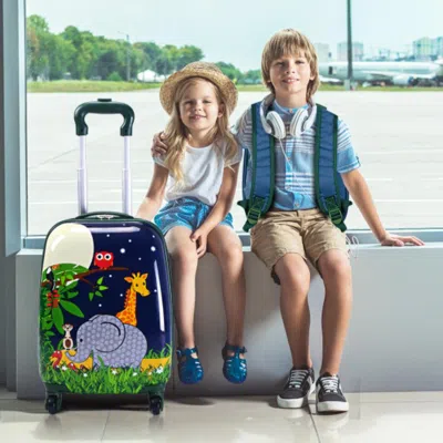 Hivvago 2 Pieces 12 Inch And 16 Inch Kids Carry On Suitcase Rolling Backpack School Luggage Set