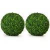 Hivvago 2 Pieces 15.7 Inch Artificial Boxwood Topiary Ball Tree Set